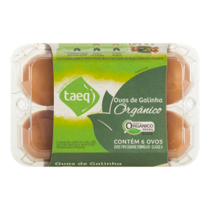 Ovos Vermelhos Grandes Orgânicos TAEQ Bandeja com 6 Unidades