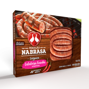Linguiça Calabresa Fininha Apimentada Perdigão Na Brasa 400g -Caixa c/20