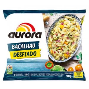 BACALHAU DESFIADO AURORA DESSALGADO CONGELADO 500G