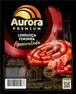 LINGUICA MISTA AURORA FININHA APIMENTADA PREMIUM 600G