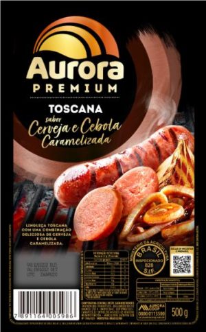 LINGUICA TOSCANA AURORA PREMIUM CERVEJA E CEBOLA CARAMELIZADA 500G