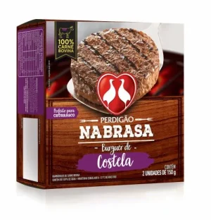 Hamburguer Bovino de Costela Na Brasa Perdigão 300g -Caixa c/12